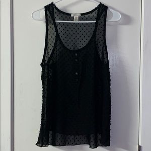 black tank top blouse